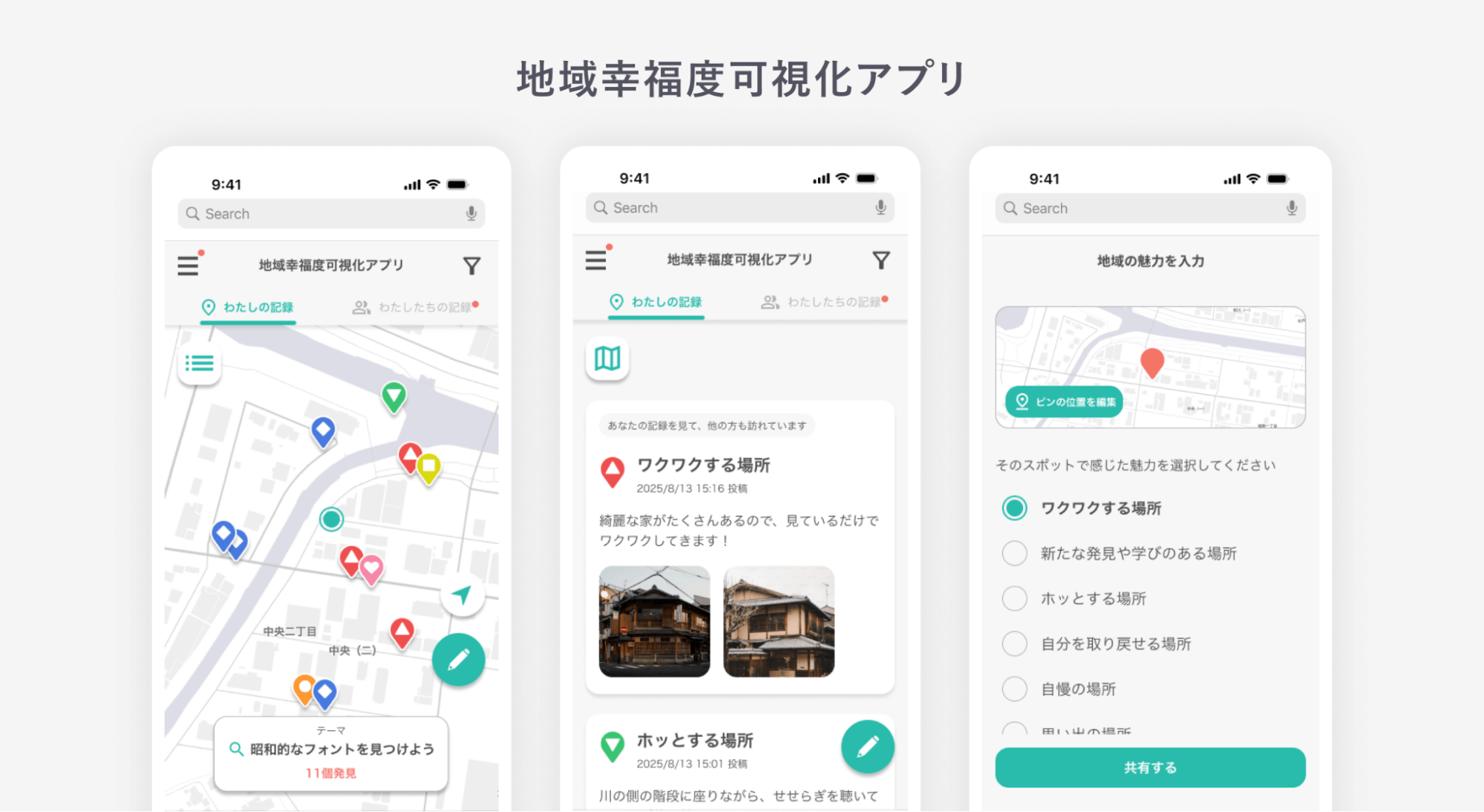 地域幸福度可視化アプリイメージ図
